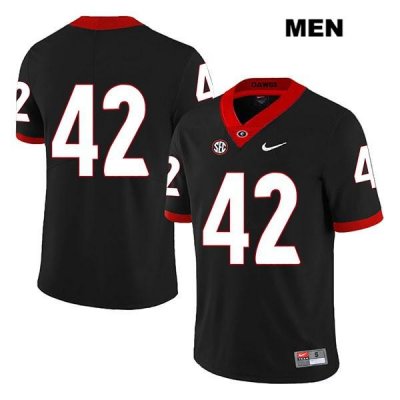 Men's Georgia Bulldogs NCAA #42 Jake Skole Nike Stitched Black Legend Authentic No Name College Football Jersey YTN2254QQ